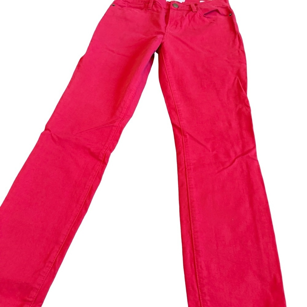 Frame Denim Le High Skinny Vintage Red Jeans Pants Stretch Raw Hem SIze 28 Women - Picture 4 of 14